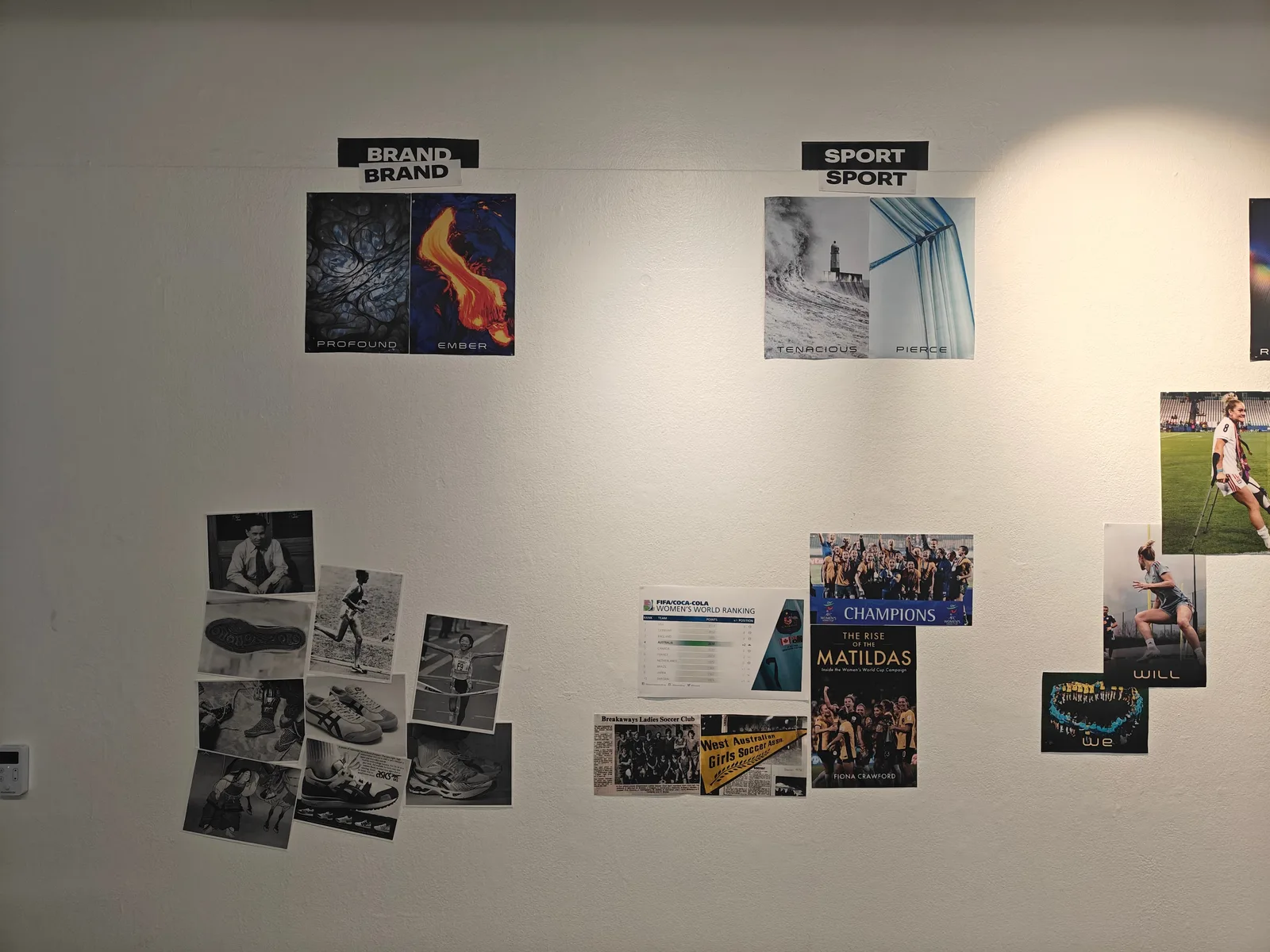 Closeup picture of the final Asics wall presentation #1